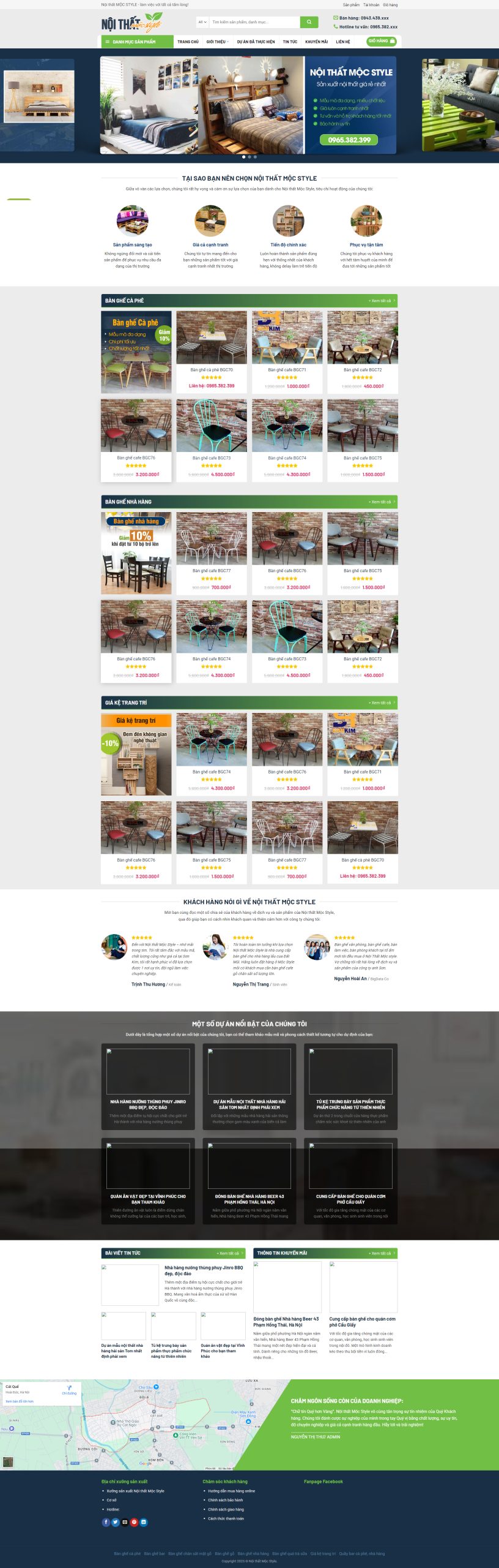 Giao diện website Nội thất