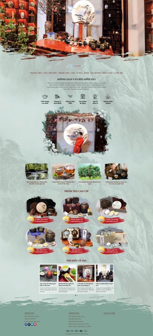 Giao diện website bán trà