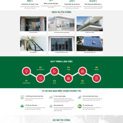 Giao diện website công ty cửa nhôm kính