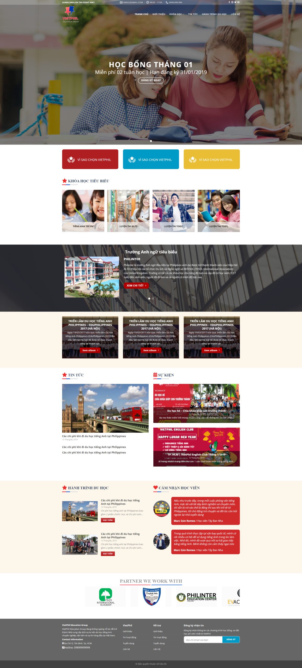 Giao diện website edu