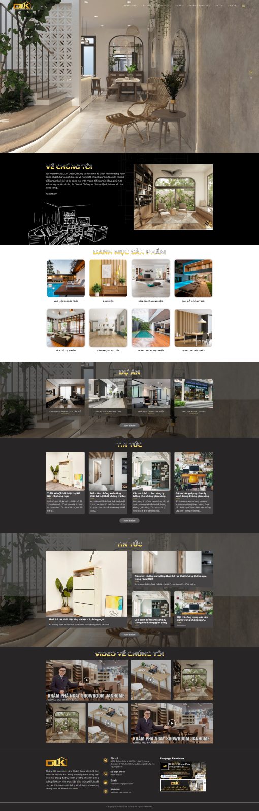 Giao diện website nội thất chuyên nghiệp